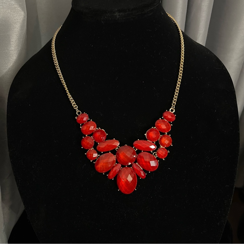 Red Faceted Necklace